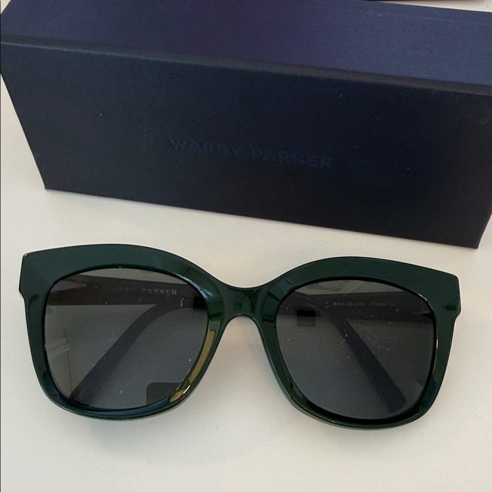 Warby Parker Women's Ada Forest Green Oversized Sunglasses